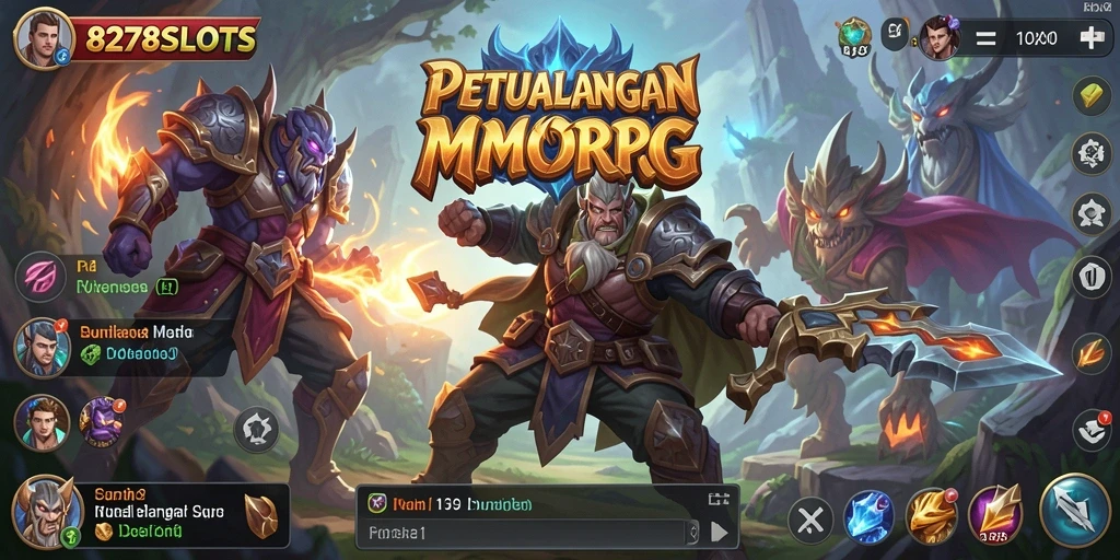 Tampilan gameplay seru dalam 8278SLOTS saat menghadapi monster.