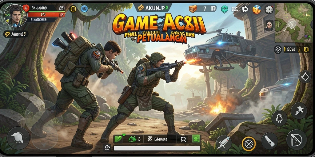 Tampilan gameplay AKUNJP yang menegangkan dan penuh aksi.