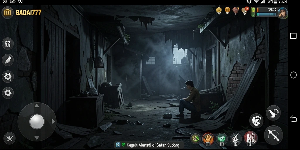 Tangkapan layar BADAI777 menampilkan suasana Horror yang mencekam dan gameplay yang mendebarkan.