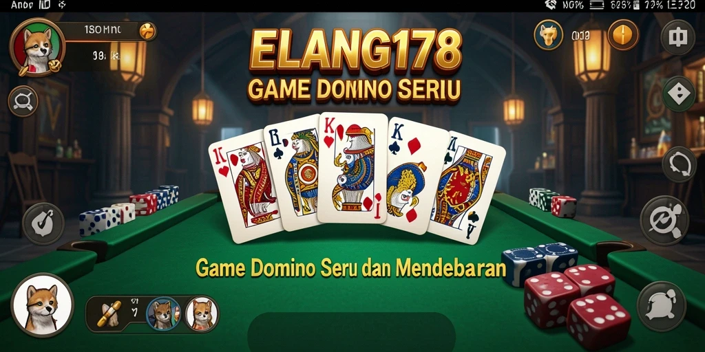 Screenshot ELANG178 menampilkan antarmuka permainan Domino yang menarik.