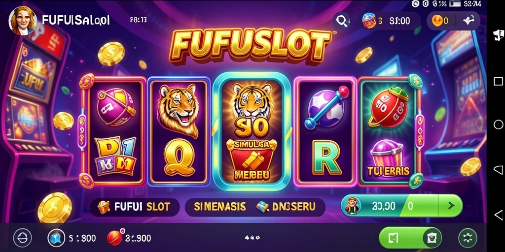 Tampilan gameplay menarik dari FUFUSLOT saat berputar di mesin slot.