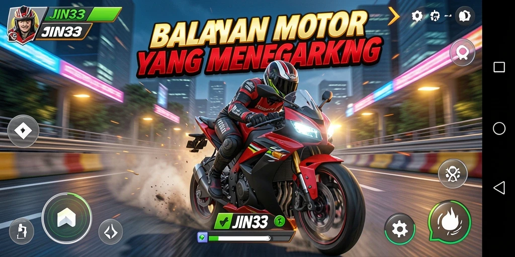 Gameplay seru dalam balapan motor di JIN33 yang memacu adrenalin.