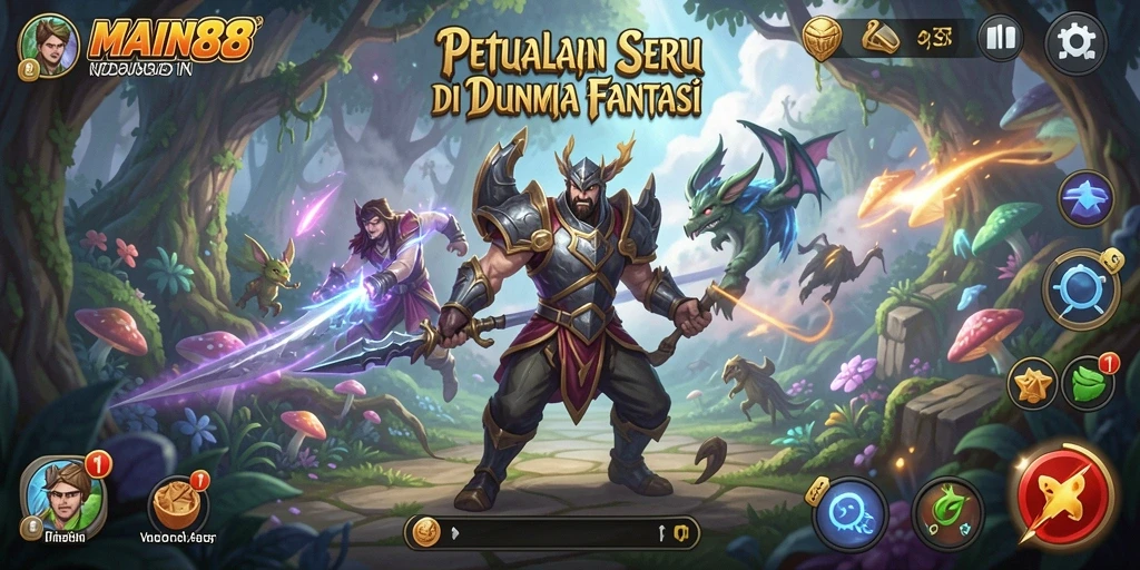 Tampilan gameplay seru di dunia petualangan fantastis MAIN88.