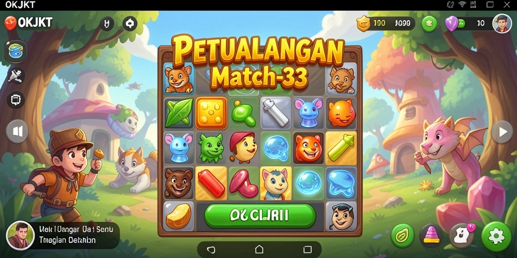 Tampilan gameplay OKJKT yang penuh warna dan tantangan seru.