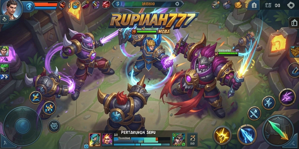 Gameplay MOBA yang seru dan penuh strategi di RUPIAH777.