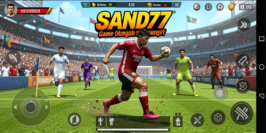 Tampilan gameplay SAND77 yang menampilkan aksi olahraga yang mendebarkan.