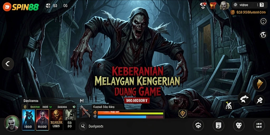 Tangkapan layar menunjukkan gameplay menegangkan dari SPIN88 yang penuh kegelapan.